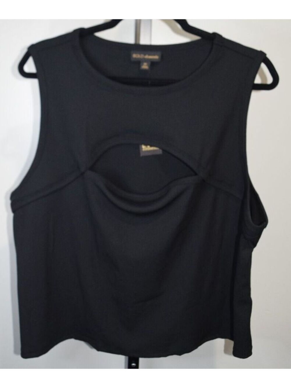 BOLD elements Black Sleeveless Cutout Ribbed Top Size 2X